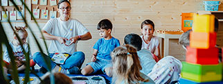 Young children in class with teacher
