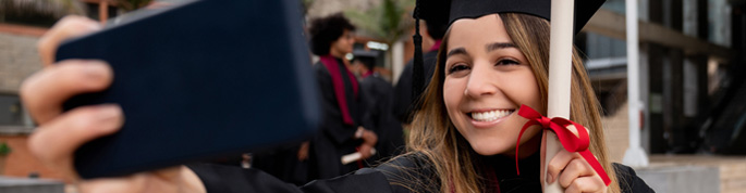 Garduation student taking a selfie