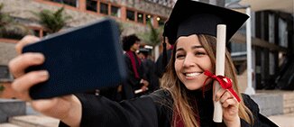 Graduation student taking a selfie