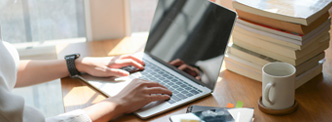 Person working on a laptop
