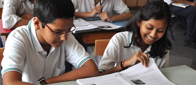 Two students reading
