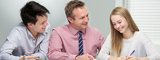 Young people with an adult